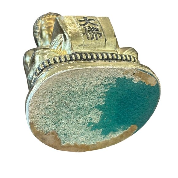 Vintage Brass Buddha Incense Holder With Intricate Detailing & Engraved Symbol - Picture 7 of 7